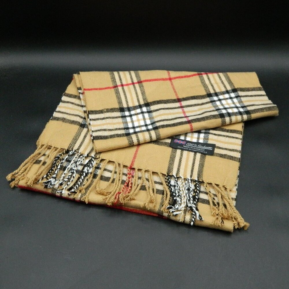 Cashmere Plaid Scarf, made in Scotland